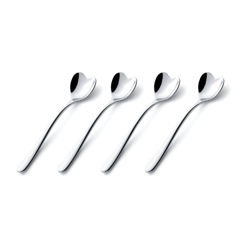 ALESSI أليسي AMMI01CUS4 بيغ لوف - مجموعة ملاعق الآيس كريم بتصميم من الفولاذ المقاوم للصدأ 18/10، مصقولة بمرآة، 4 قطع - Image 1